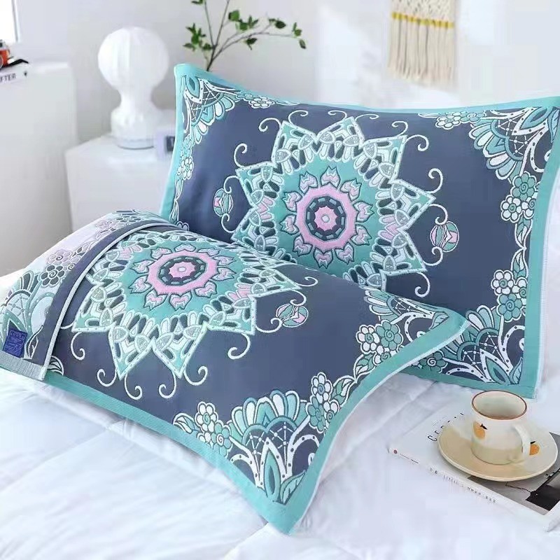 Gối Gối Khăn Cotton Nguyên Chất Cotton Đôi Hộ Gia Đình Cặp Đôi Gạc Gối Khăn Cotton Đơn Không Rơi Dây Dày 12.22