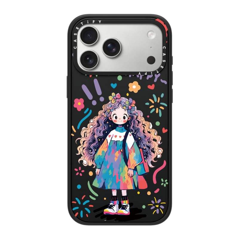 CASECASE X Happy Girl Case White Camera Ring Edition Matte Đen Cứng Hút Từ Tính Tác Động Dành Cho Apple IPhone 13 14 15 16 17 Pro Max Air Plus Có Hộp