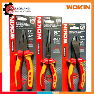 Bộ 3 kìm đa năng cao cấp cách điện WOKIN kìm cắt 8inch kềm răng điện 8 kìm mũi nhọn 7inch