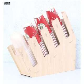 Dùng Một Lần Giá Đỡ Cốc Giấy Đựng Trà Sữa Cửa Hàng Đựng Cốc Để Bàn Lưu Trữ Kệ Vị Trí Cốc Shihuai Woodless FRGP