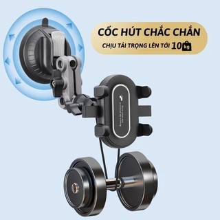 ổn định Giá đỡ điện thoại ô tô B1 hút chân không, kẹp điện thoại hít kính chất liệu hợp kim cao cấp xoay 360 độ mẫu mới