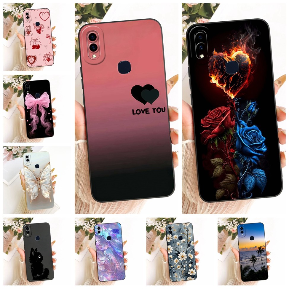 Vivo 1806 Vỏ Vivo V11i Cover Phim hoạt hình thời trang Vỏ điện thoại silicon vẽ ngộ nghĩnh dễ thương VivoV11i