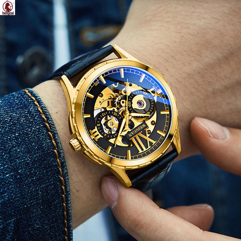 2021 Mới Đồng Hồ Cơ Tự Động Rỗng Đồng Hồ Nam Chống Thấm Nước Dạ Quang Xu Hướng Thời Trang Kinh Doanh Một Dropshipping