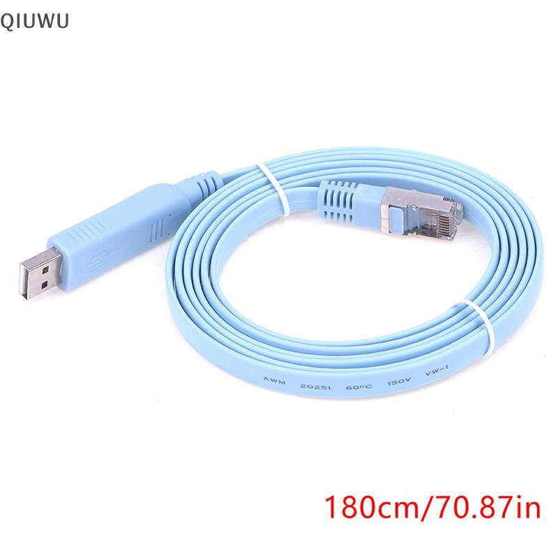 QIUWU 1.8M USB Sang RJ45 USB Sang RS232 Serial Sang RJ45 CAT5 Console Adapter Dây Cáp Cho Bộ định tuyến Cisco Mới.