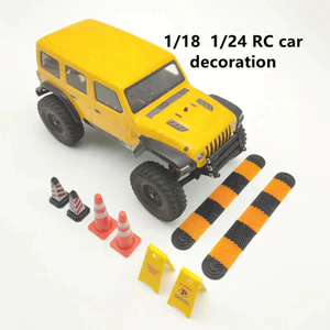 4 Phụ kiện khóa học bánh xích RC - Tỷ lệ 1 / 18 1 / 24 & Dấu hiệu giao thông cho TRX4M Axial SCX24 FCX24