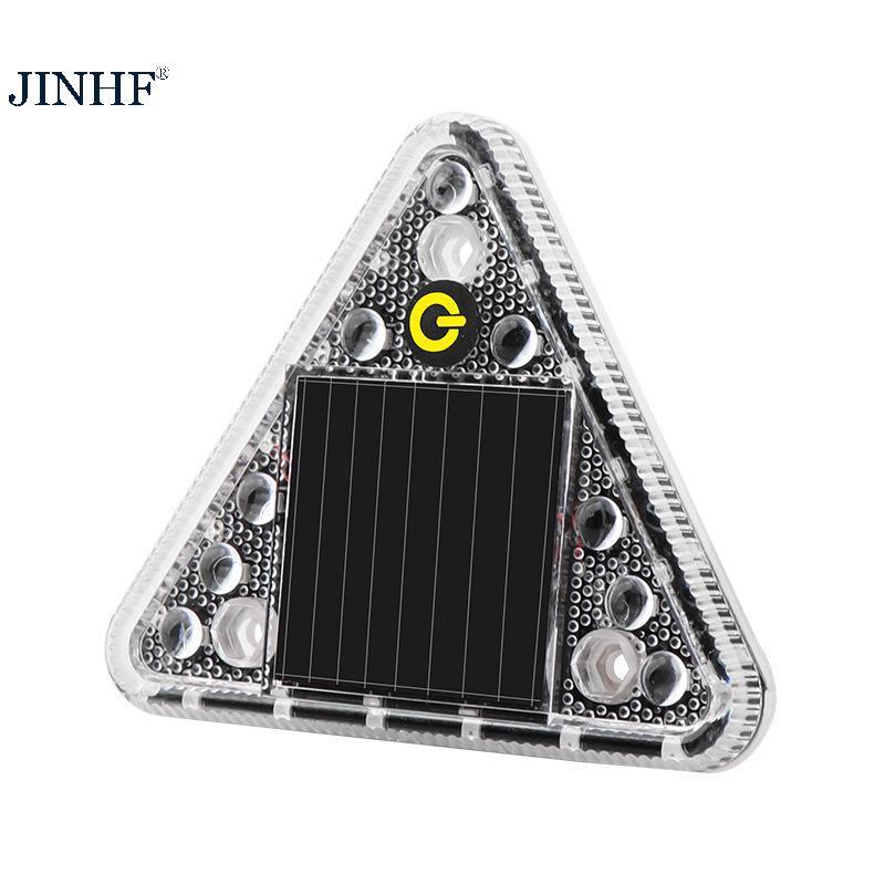 JINHF LED Năng Lượng Mặt Trời Đèn Cảnh Báo Chống Va Chạm Tru Đuôi Nhấp Nháy Công Tắc Cảm Ứng Nhấp Nháy Không Dây Tam Giác Đèn Đuôi HOT