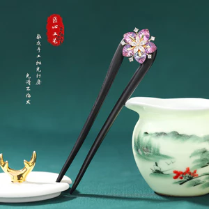 Kẹp Tóc Gỗ Đàn Hương Bauhinia - Phong Cách Retro & Nhẹ Nhàng cho Sườn Xám Hanfu