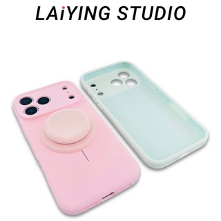 Cao Cấp Silicon Lỏng Fine Ring Giá Đỡ Từ Tính Vỏ Điện Thoại Di Động Thích Hợp Cho iPhone17 16 15 14 13 12 11 Pro Max Chống Sốc Bảo Vệ Camera Mặt Sau Mềm Chống Rơi
