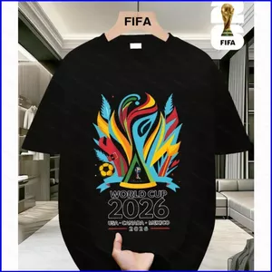 Áo thun ngắn tay xu hướng thời trang mùa hè, quà tặng unisex dành cho người hâm mộ World Cup 2026