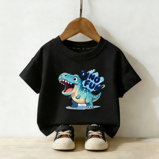 Áo thun in hình khủng long bạo chúa Tyrannosaurus Rex một mặt dành cho bé trai，thoải mái，thoáng khí và thân thiện với da