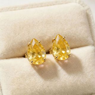 Bông tai giọt nước kim cương hồng, thiết kế mới châu âu và mỹ, kết hợp vàng