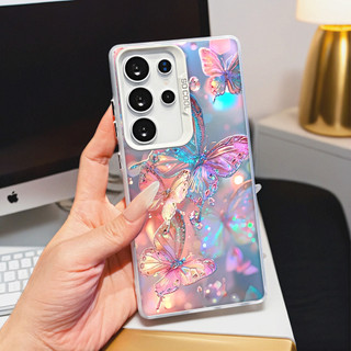 Con bướm màu được trang bị cho SAMSUNG A05 A06 A13 A14 A15 A25 A55 A35 S22 S23 S24 S25 ULTRA laser case IMD xay lỗ lớn