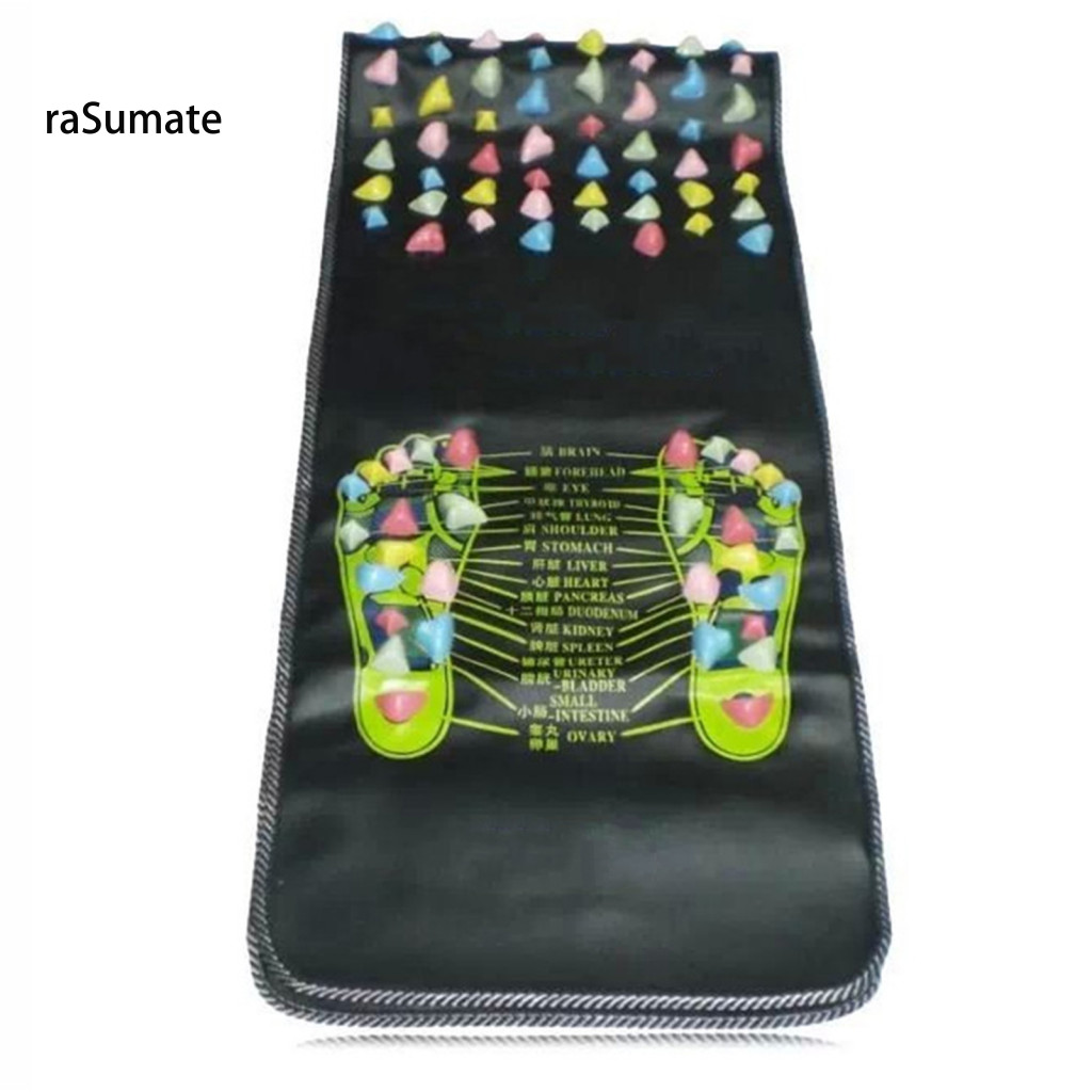 < rasumate > Thảm lót chân bấm huyệt Thảm Massage bấm huyệt để giảm đau Thư giãn cơ bắp Tấm bấm huyệt có thể gập lại di động với đá chống trượt cho trẻ em