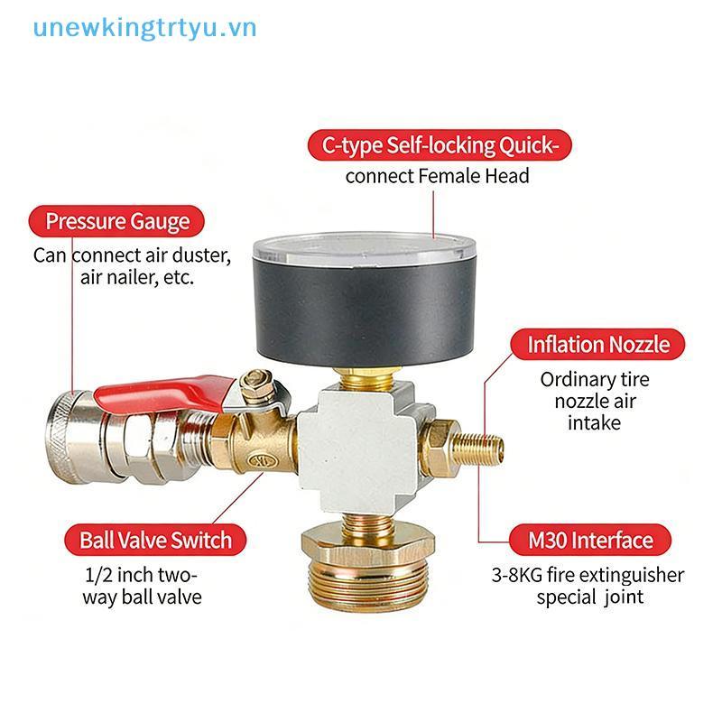 Bộ chuyển đổi máy bơm không khí Unewtyu PCP có bộ chuyển đổi bình chữa cháy Đầu nối bình khí nhỏ chống rò rỉ để nạp lại VN