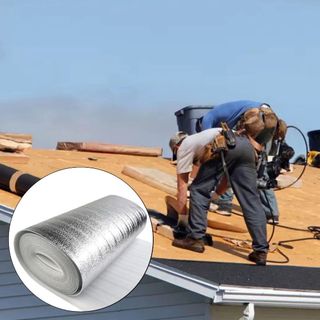 INENK Phim cách nhiệt tường INENK, Phim phản quang tản nhiệt bằng nhôm 5m / 10m, Tấm bảo vệ bóng tường chống thấm nước dày chống nắng bền bỉ cho tường cách nhiệt