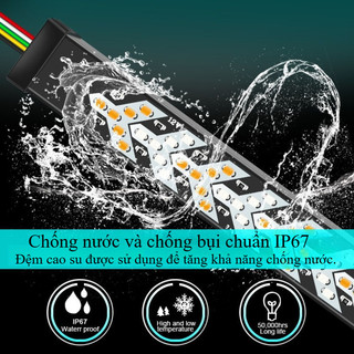 Dây Đèn Led Xương Cá Tín Hiệu 12V 1.2m/1.8m - Thiết Kế Cho Đa Dòng Xe Tải, Xe Hơi, Xe Khách Và Xe Con AIMVUKES