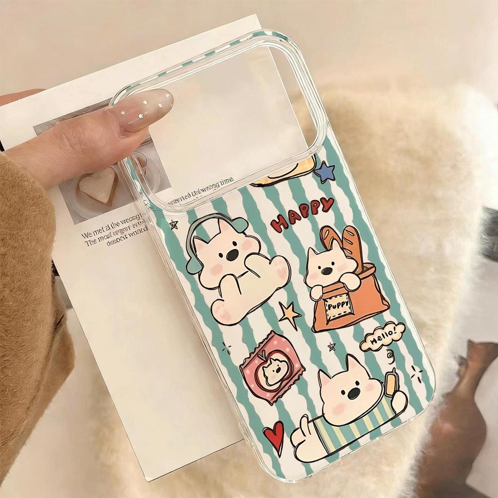 Con chó dễ thương mềm mại cho 16 trường hợp iPhone 17Air Lớp kép 14/13/11Pro