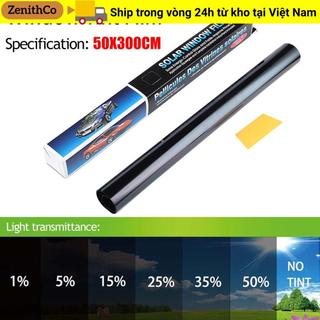 ZENITHCO 1 Cuộn 50x3m Giấy Dán Xe Hơi, Nhiệt UV Khối Bảo Vệ Tia UV Cửa Sổ Tint Phim, Bền Chống Trầy Xước VLT 1% -50% Nhãn Dán Kính Che Nắng Kính Chắn Gió