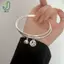 Vòng tay Fu Bell hai lớp màu bạc, mặt dây chuyền thanh lịch - Thời trang và quyến rũ