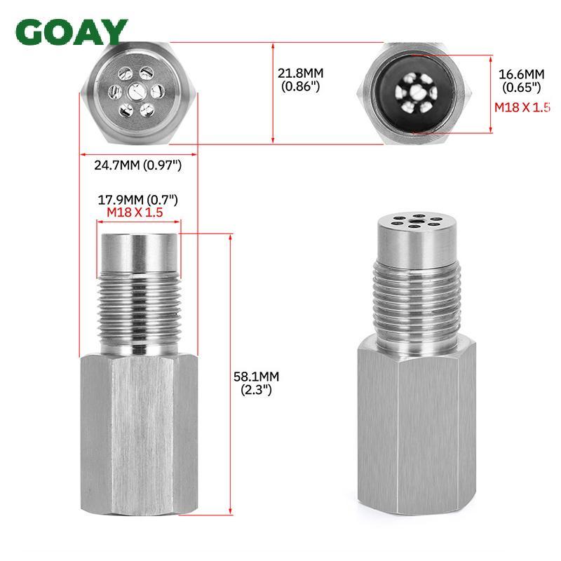 GOAY M18 * 1.5 O2 Miếng đệm cảm biến oxy CEL Eliminator, Đèn động cơ Che, Trình mô phỏng xúc tác Mini, Bộ chuyển đổi bằng thép không gỉ 304 VN