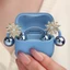 Cinna Glamorously Tai nghe Kẹp tai với họa tiết cánh hoa phức tạp và Zircon lấp lánh cho Freeclip 1 2 Kẹp trên quyến rũ