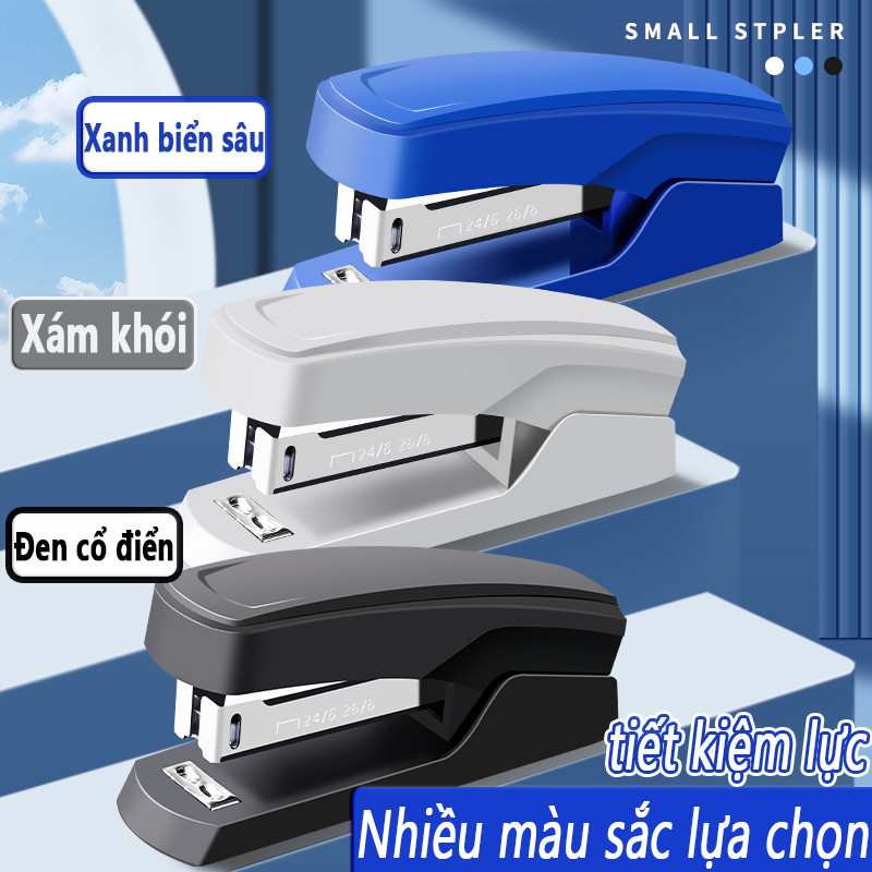 Dập ghim mini học sinh hoạt hình pastel dễ thương nhỏ gọn chắc chắn bấm giấy êm tay tiện lợi dùng