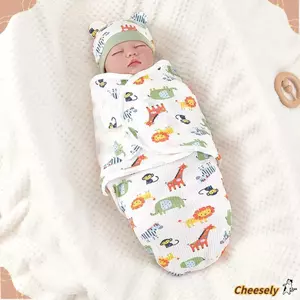 Túi ngủ sơ sinh CHEESELY, Khăn quấn Cotton mềm mại cho bé, Bán chạy Chống đá Có thể điều chỉnh ấm áp cho trẻ sơ sinh Trang phục sinh