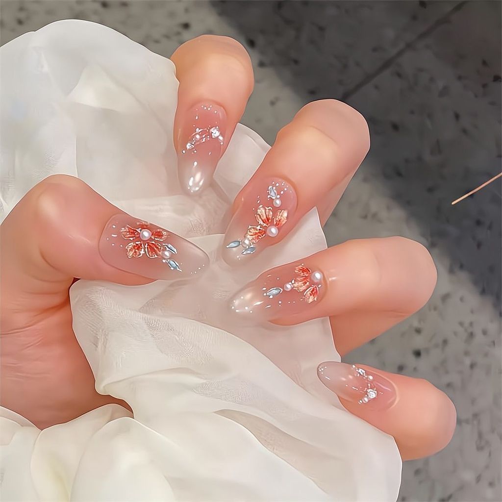 Phong Cách Trung Hoa Filigree Men Sơn Phong Cách Trung Hoa Phong Phú Nhẹ Nhàng Làm Trắng Da Sang Trọng Mắt Mèo Handmade Làm Móng Tay Handmade Đeo Móng Tay