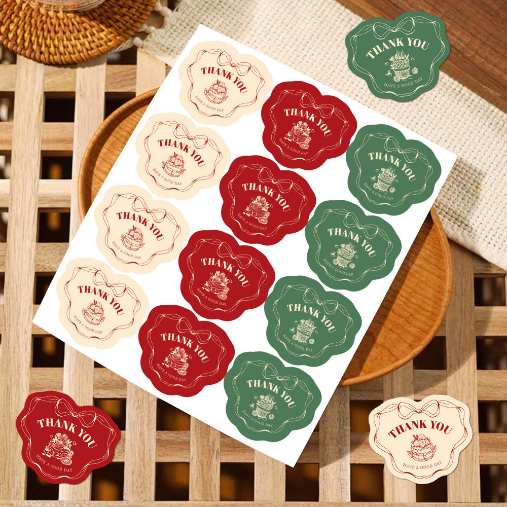 Combo 120 decal trái tim dễ thương TE87 sticker dán hộp quà túi zip phong bì tem dán niêm phong