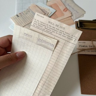 Set giấy note retro junk journal Paper Time Mocard kèm clipboard