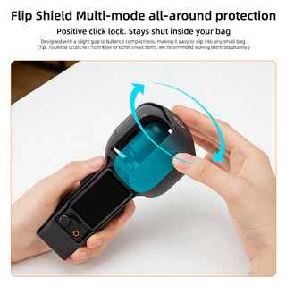 Dành cho vỏ bảo vệ DJI OSMO Pocket 4 / 3, xoay linh hoạt với nắp bảo vệ nghiêng chảo, túi cầm tay vlog 4 phụ kiện lưu trữ camera thể thao
