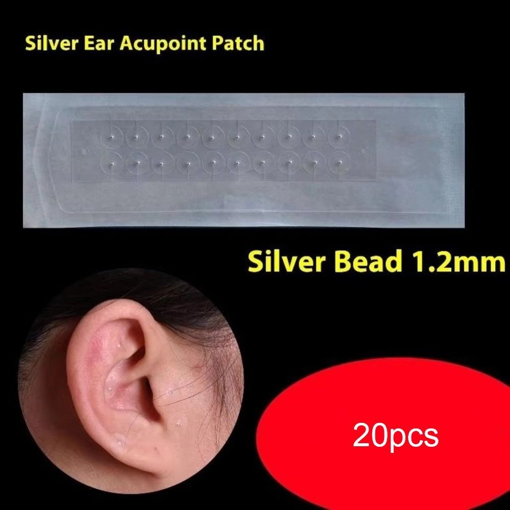 PYCOU 20 Miếng Dán Hạt Tai, Miếng Dán Châm Cứu Tai Hạt Thoáng Khí, Điểm Áp Lực Sức Khỏe Bấm Huyệt Hạt Auriculotherapy Miếng Dán Auriculotherapy