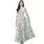 Mùa Xuân, Mùa Thu 2025 Nữ Dài Tay Váy Jacquard Voan Siêu Cổ Tích Hẹp Đi Biển Lớn Xoay Nơ Cực Dài Đầm