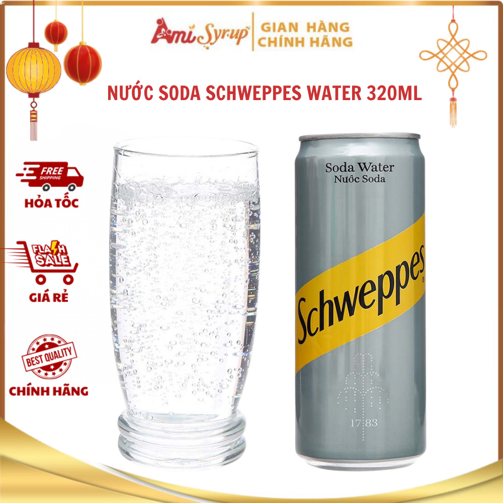 Nước Soda Schweppes Water 320ml, Nước Soda Có Ga Vị Thanh Nhẹ Dễ Uống Không Calo, Thơm Ngon Sảng Khoái