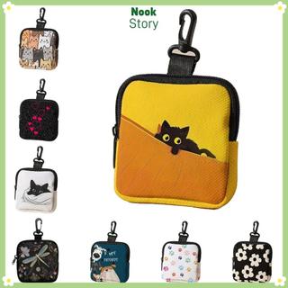 Ví NOOKSTORY, Ví đựng tiền xu bền Mini, Túi đựng tai nghe in hình chó mèo nhẹ chống thấm nước Quà tặng bạn bè