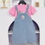 bộ váy bò cho bé gái 5-10 tuổi,set yếm bò gồm áo và váy yếm bò baby three hàn quốc cao cấp cho bé gái 18-35kg