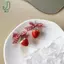 Mặt dây chuyền và bông tai bánh dâu acrylic chất lượng cao, phù hợp làm quà tặng cho bé gái và phụ nữ