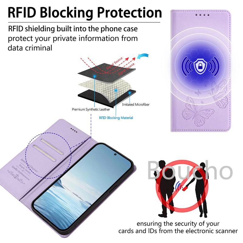Ốp Lưng Điện Thoại Xiaomi Redmi 10 Note 11 Note 10 Note 9S Note 11 Pro Note 10 Pro Note 9 Pro Bướm Ví Da PU Mềm Khe Cắm Thẻ Da Bảo Vệ Da Flip Stand Nhiều Cover