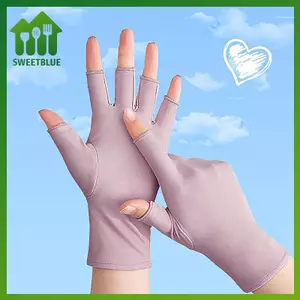 Sweet Băng Lụa Nửa Ngón Găng Tay Nữ - Thoáng Khí Mỏng, Phù Hợp Ngoài Trời và Lái Xe