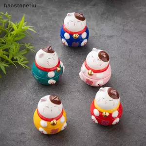 NS Nhật Bản Gốm May Mắn Mèo Tumbler Daruma Thủ Công Hoạt Hình Mèo May Mắn Đồ Trang Trí Phong Cảnh Trang Trí Nhà May Mắn Tượng Mèo Tượng Nhỏ NS