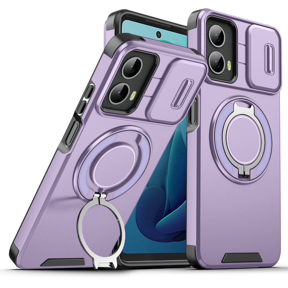 Ốp Điện Thoại Từ Tính Xoay Có Ống Kính Cửa Sổ Đẩy Cho Moto G Stylus 5G 2024 2023 Play Power 5G 2025 2024 2023 Chống Rơi Chống Bụi