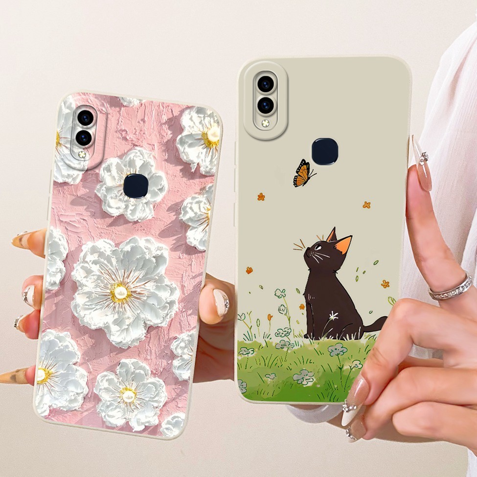Vivo 1806 Vỏ Vivo V11i Cover Phim hoạt hình thời trang Vỏ điện thoại silicon vẽ ngộ nghĩnh dễ thương VivoV11i