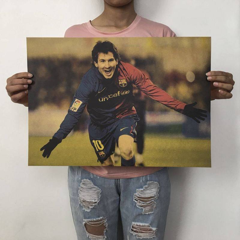 Messi Ngôi Sao Bóng Đá Poster Không Khung Chống Thấm Nước Tranh Treo Tường Nghệ Thuật Cho Phòng Khách Thanh Thể Thao Xổ Số Cửa Hàng Trang Trí