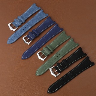 Dây đeo đồng hồ bằng da Nylon cho Patek Nautilus Cubitus 5711 / 5712 Dây đeo đồng hồ lõm 25mm 13mm Thay thế cho nam Vòng tay nữ