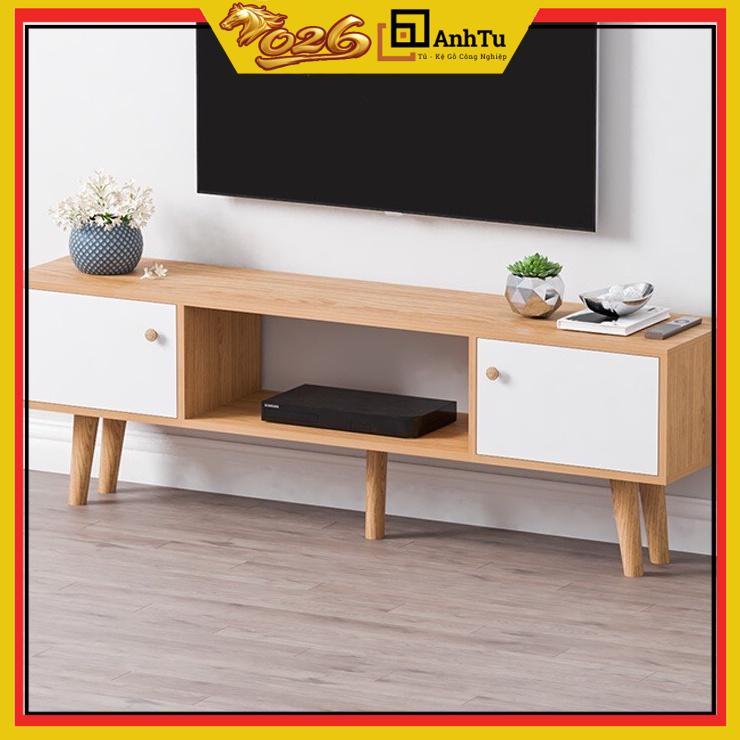 Kệ tivi để sàn 2 ngăn kéo vân gỗ