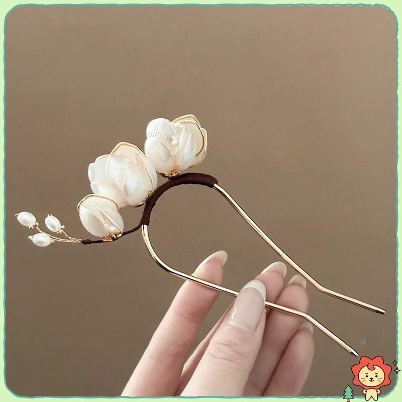 [Jielus] Kẹp tóc hợp kim cổ điển thanh lịch Thiết kế mộc lan Phụ kiện tóc Kiểu tóc Tăng cường Mũ trang trí Lược chải tóc