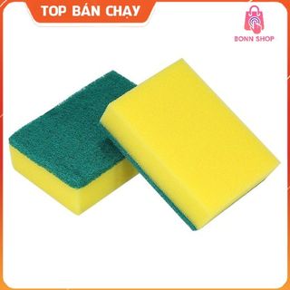 Miếng rửa chén bát 2 mặt xanh vàng cọ rửa xoong loại to