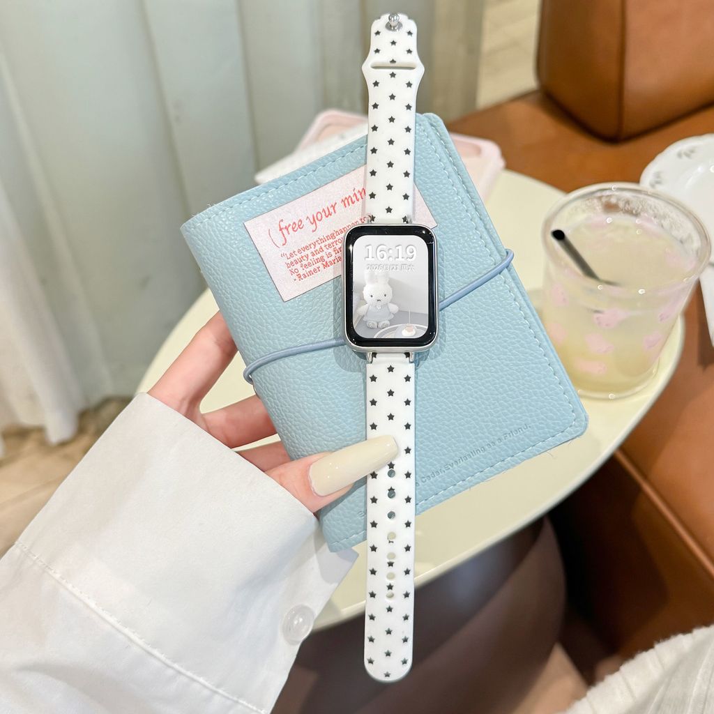 Dây đeo in hình ngôi sao cho Apple Watch Series 11 10 9 8 7 6 5 4 3 Dây đeo silicon chống nước mềm 46mm 42 45 44 41 40 38 mm