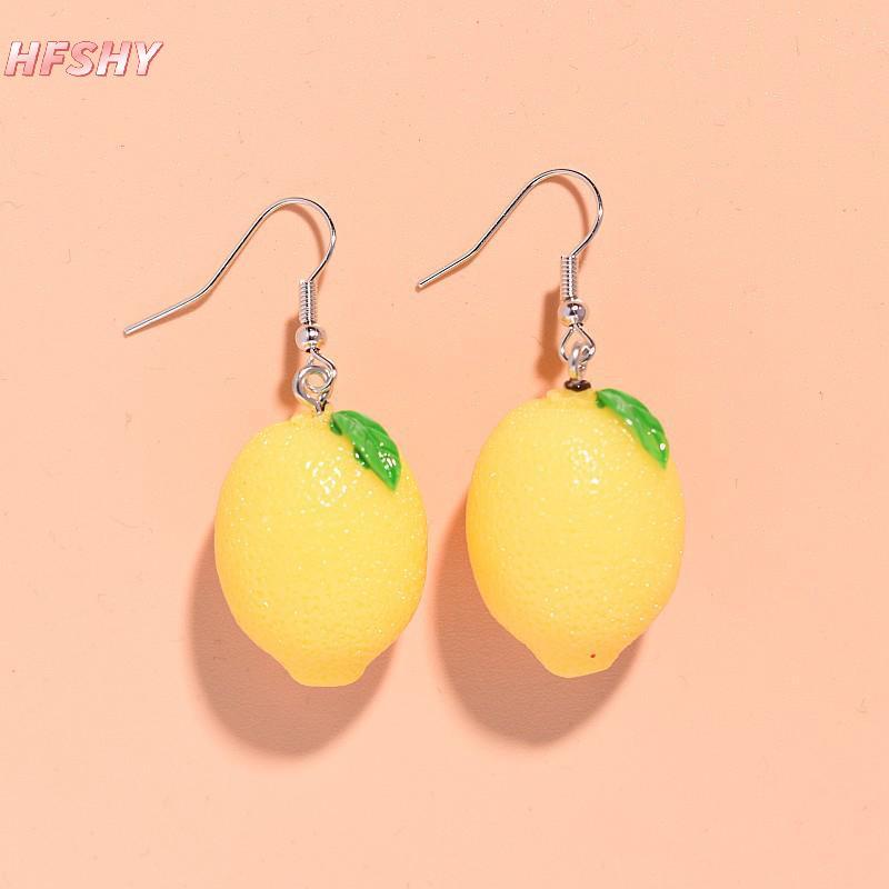 HFSHY Bông Tai Chanh Đinh 3D Trái Cây Dễ Thương Giả Không Gây Dị Ứng Mùa Hè Phụ Kiện Cho Nữ Bé Gái VN