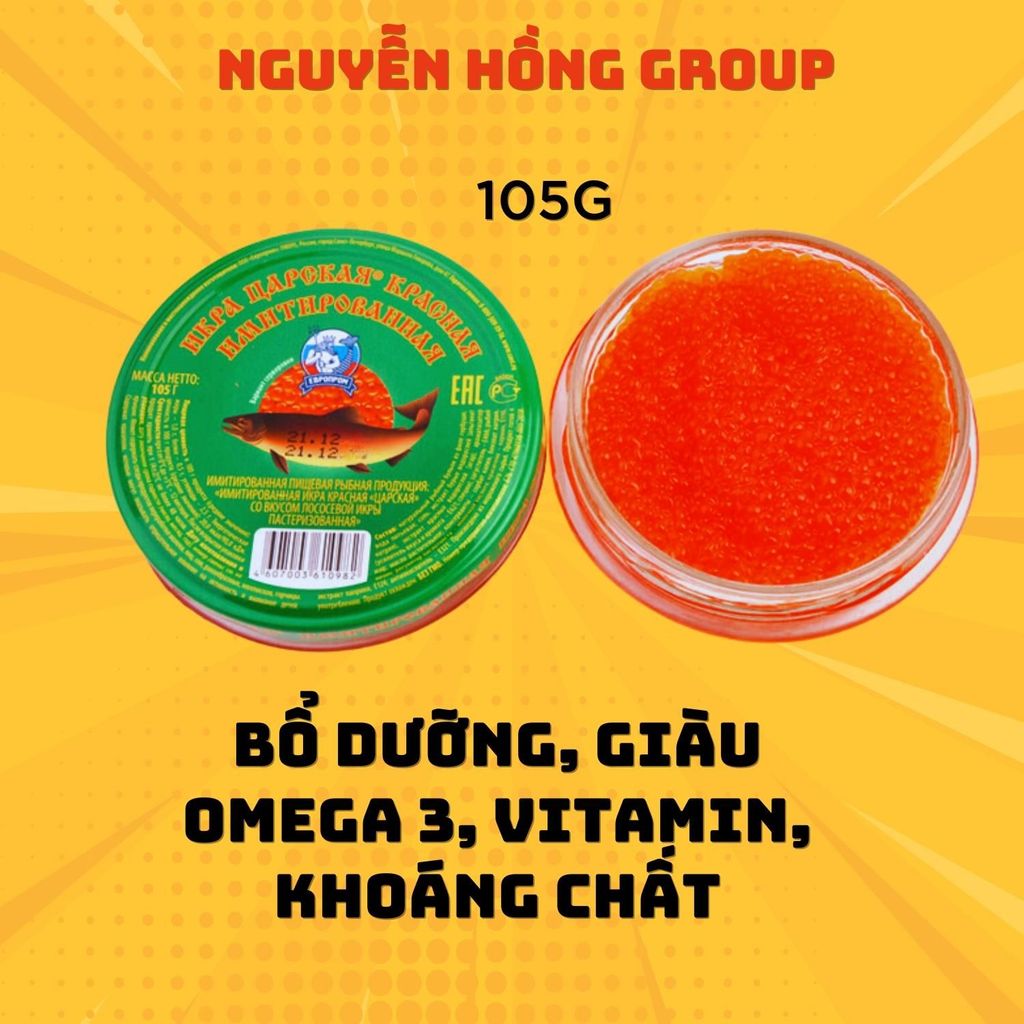 Combo 2 hộp trứng cá Nga ăn liền 105g nhập khẩu chính hãng Food ăn vặt food Food Ăn Vặt